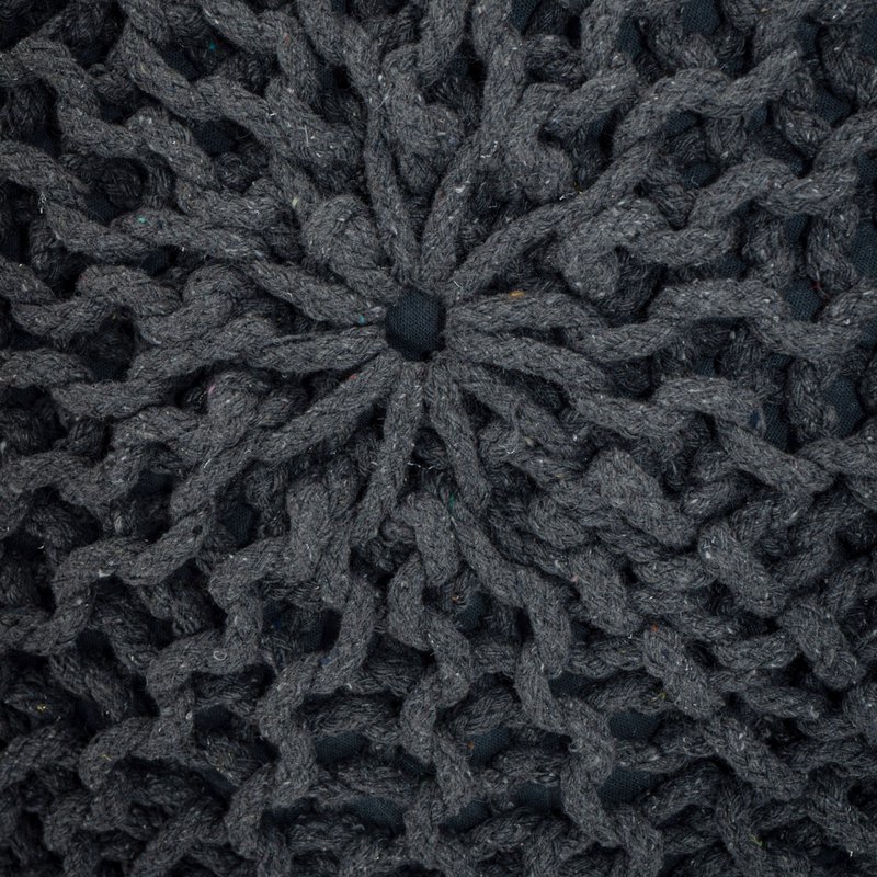 Pouf Ø 55 H 37 H 37 Strickhocker Sitzpouf Bodenkissen nachhaltig