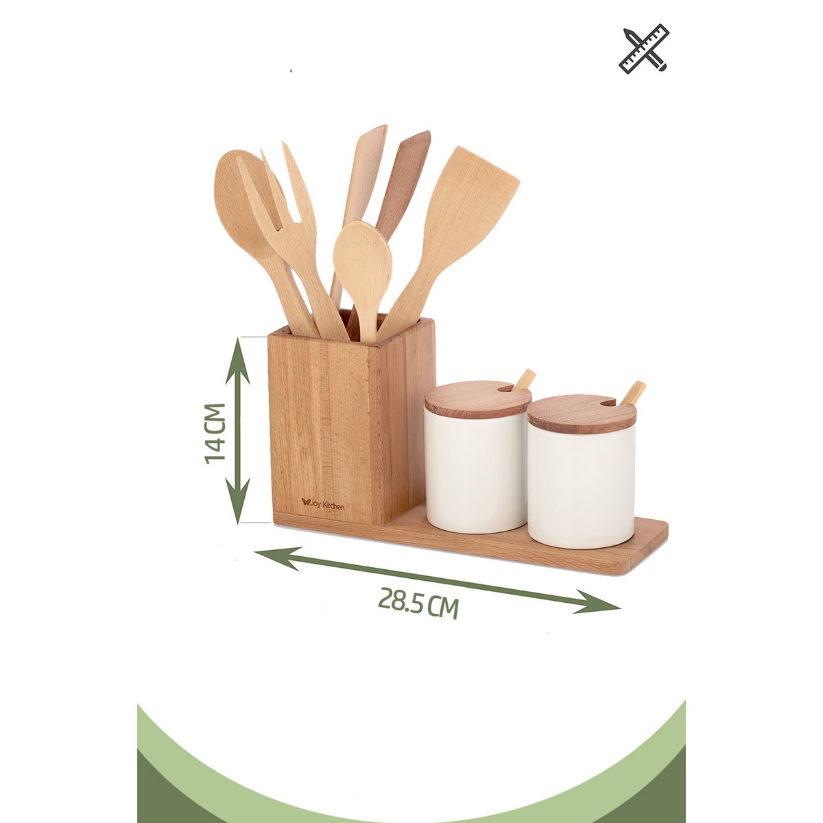 Joy Kitchen houten keuken set - keukengerei-/kruiden schaaltjes