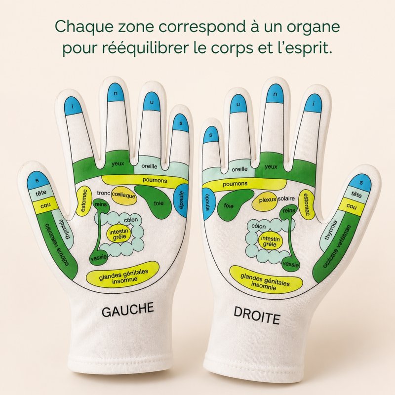 Softening Reflexology SPA Gloves - Hand Care with Jojoba and Olive Oil Gel, Vitamin E and Lavender - Moisturizes and Restores Softness and Suppleness to your Hands
