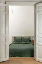 Forest Green Linen Duvet Cover set