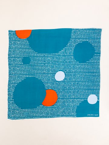 Vierkante zijden sjaal 90x90 handgerold naaien