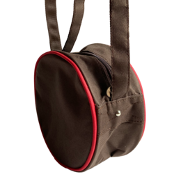 Shoulderbag round - retro doll head