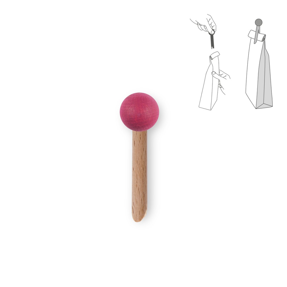 Wooden bag clip - color