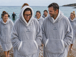 KoKoon sportponcho met capuchon - uitgang zwembad - onmiddellijke warmte na het zwemmen - ultrazacht - ideaal voor aquatische centra, aqua-wandelen - universele maat