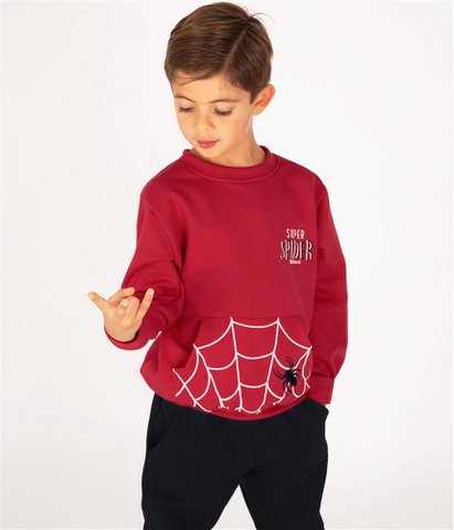 Superhero Spider Embroidered Sweatshirt & Jogger Set
