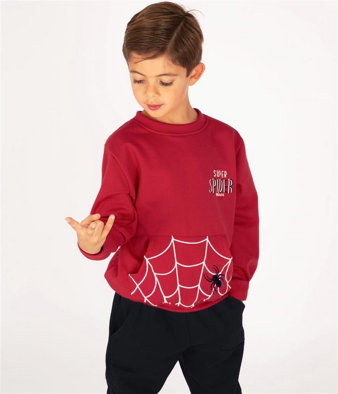 Superheld Spider geborduurd sweatshirt en joggingset