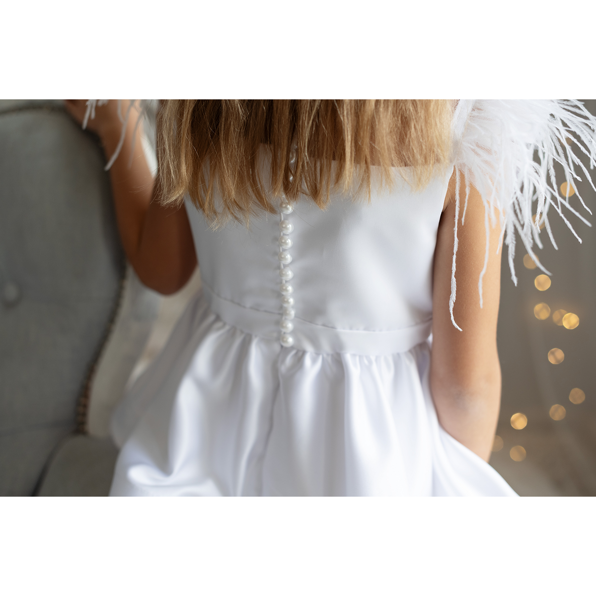 Angel white luxury dress for girls