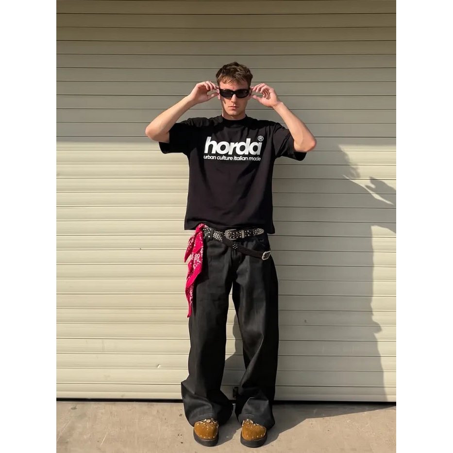 T-shirt Nera Oversize Boxy Fit 200gsm | Horda® Urban Culture Italian Made