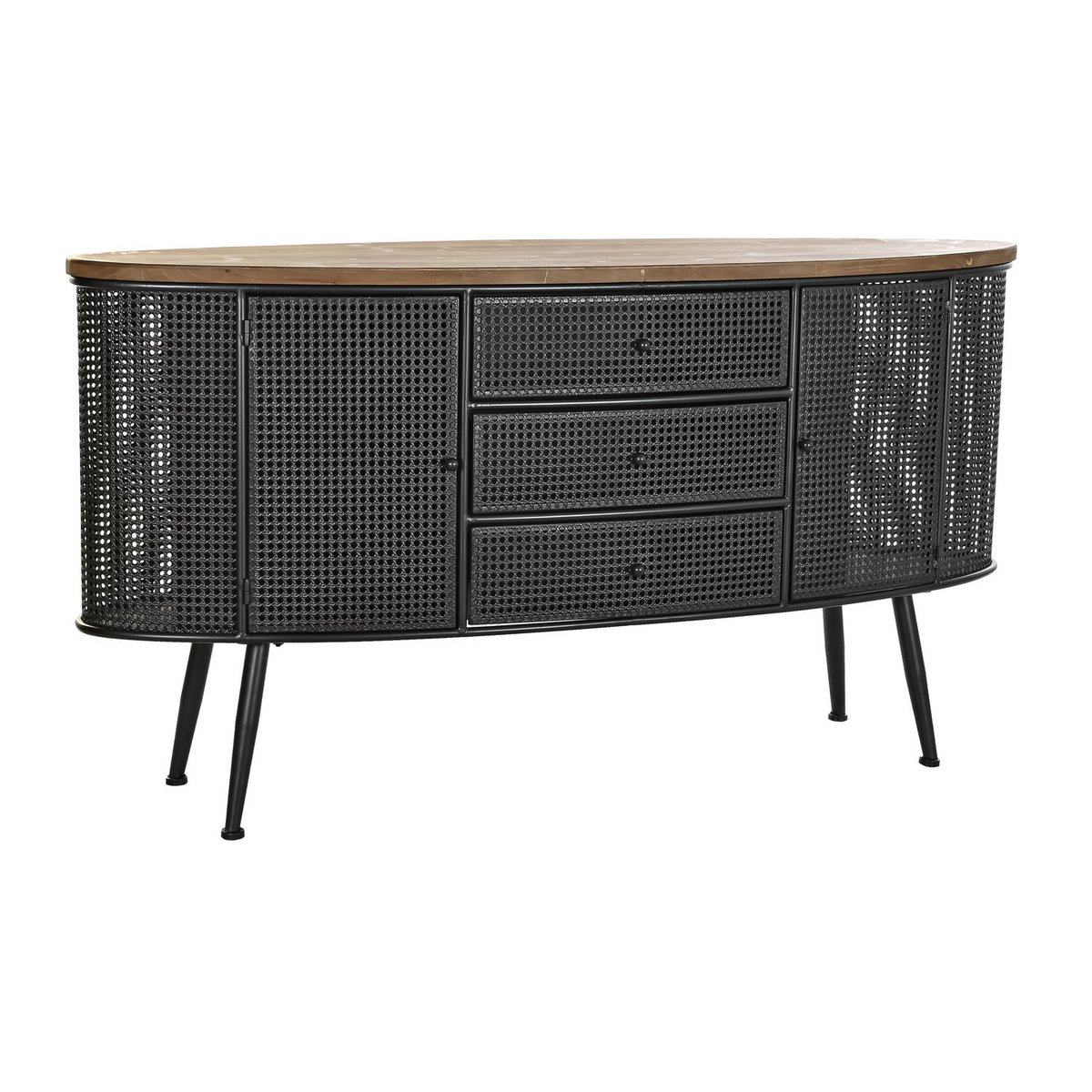 BUFFET ABETO METAL 145,5X45X76 BOTELLERO NEGRO MB200586