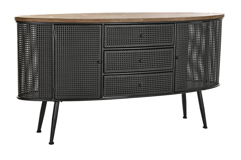 BUFFET FIR METAL 145,5X45X76 SORT FLASKESTOL MB200586