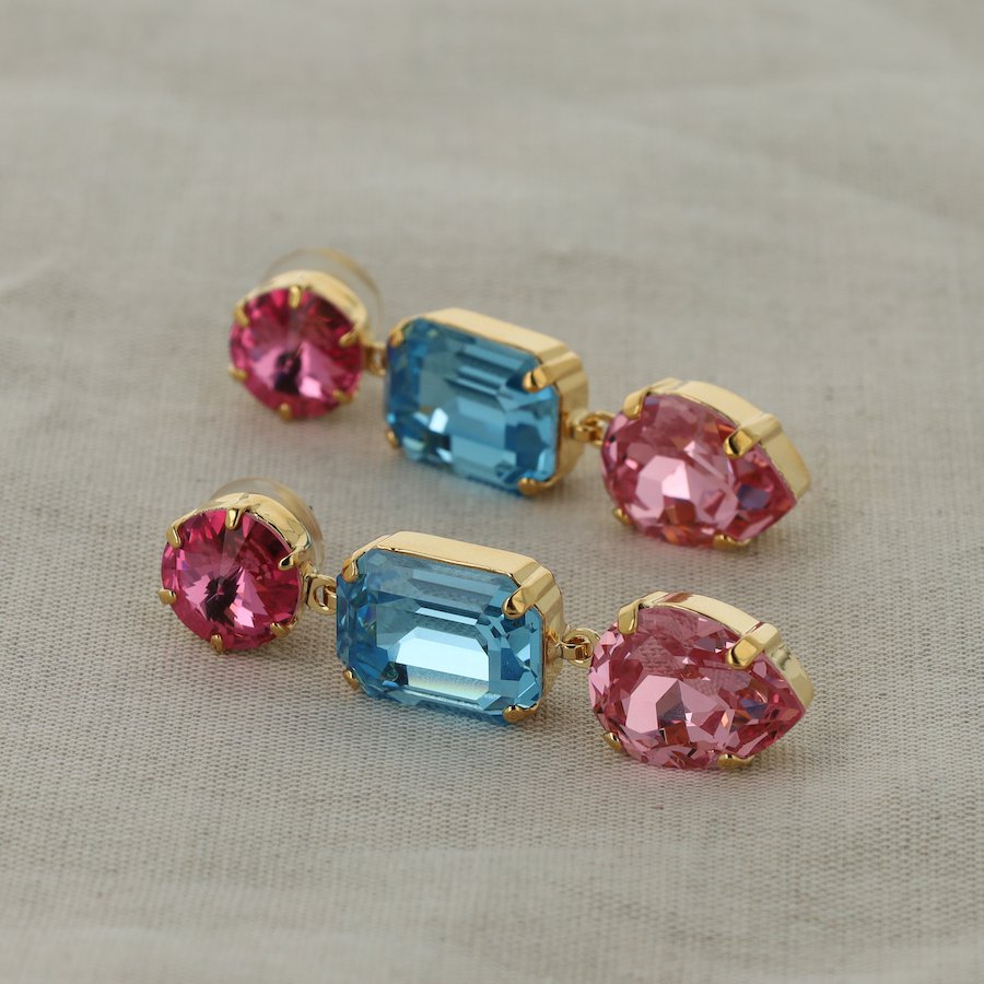 Lady Kate Statement Earrings Aqua