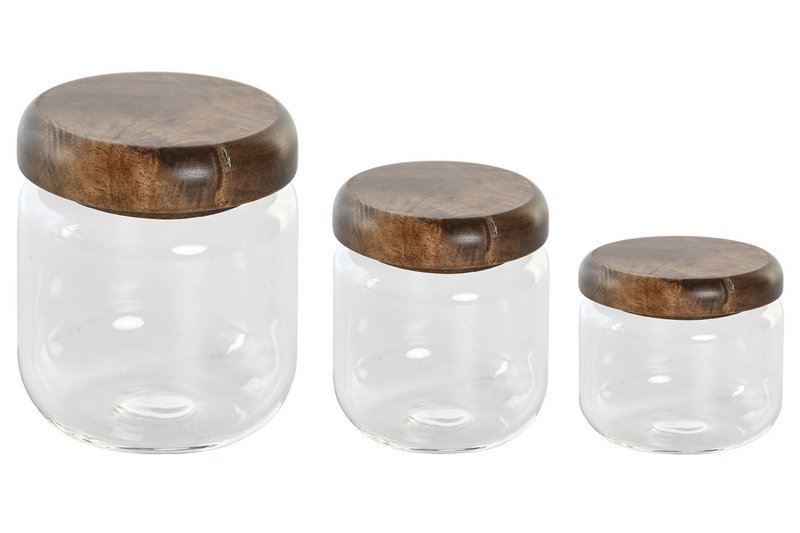BOTE SÆT 3 CRISTAL ACACIA 8,5X8,5X7,5 300ML PC205141