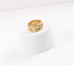 Maëlys - Wide Twisted Rope Gold Ring