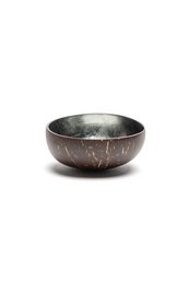 Decorative bowl made of gray ceramic material with a smooth, rounded shape.