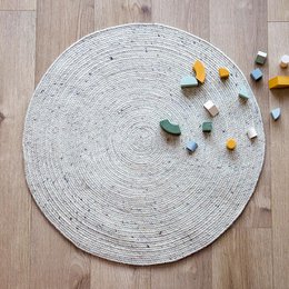 NEETHU NATURAL L vilten wollen vloerkleed