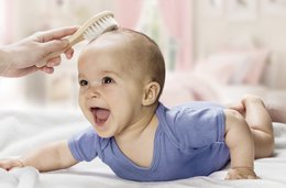 Medium baby hår børste naturlig linje