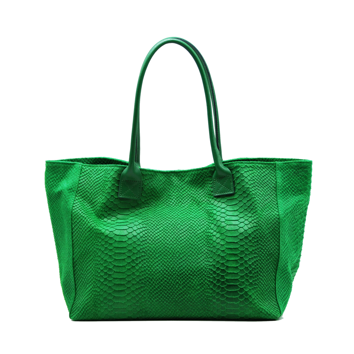 LOLA – Italian python-embossed leather bag – Green