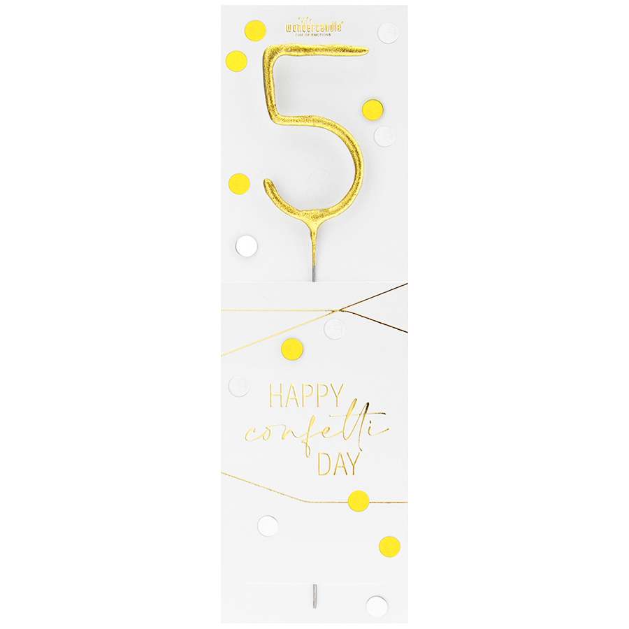 5 gold Confetti Wondercandle® classic