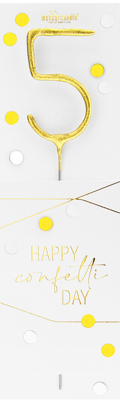 5 gold Confetti Wondercandle® classic