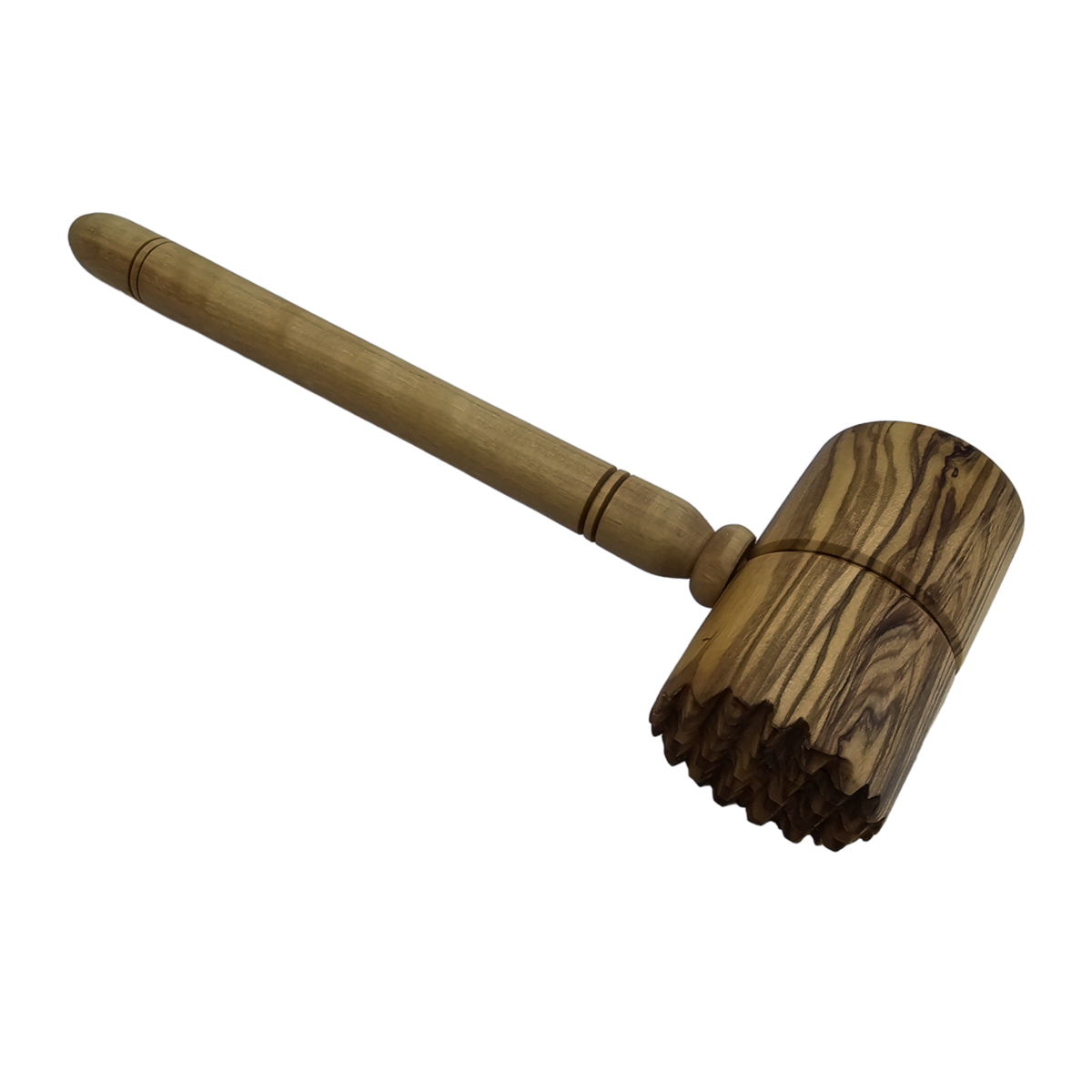 Meat tenderizer round meat hammer made of olive wood, handcrafted