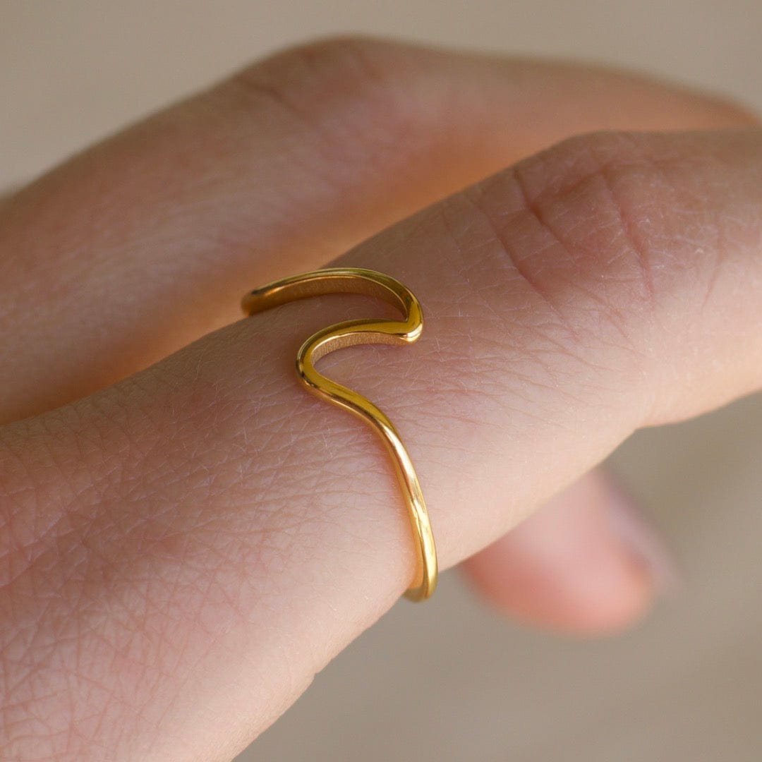 Mykonos - Dainty Ocean Waved Line Stacking Ring