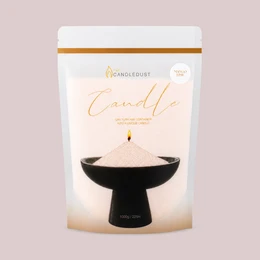 Mango lime scented candle sand, black pedestal bowl, warm beige fragrance, 1kg bulk candle wax.