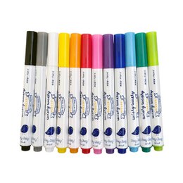 Colorful set of 12 mini washable markers in various vibrant colors including yellow, red, blue, and pink. The markers have a slim, compact design and are suitable for arts and crafts projects.