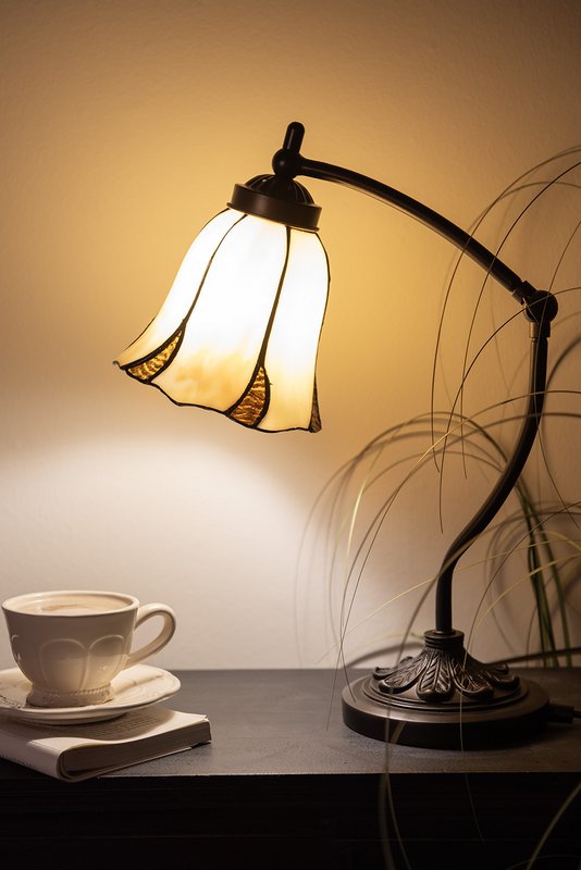 Lampada da tavolo Tiffany Ø 15x46 cm lampada da scrivania tiffany marrone beige marrone