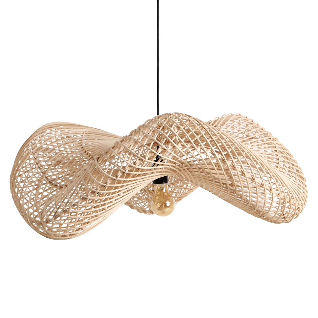 Wave hanging lamp natural large