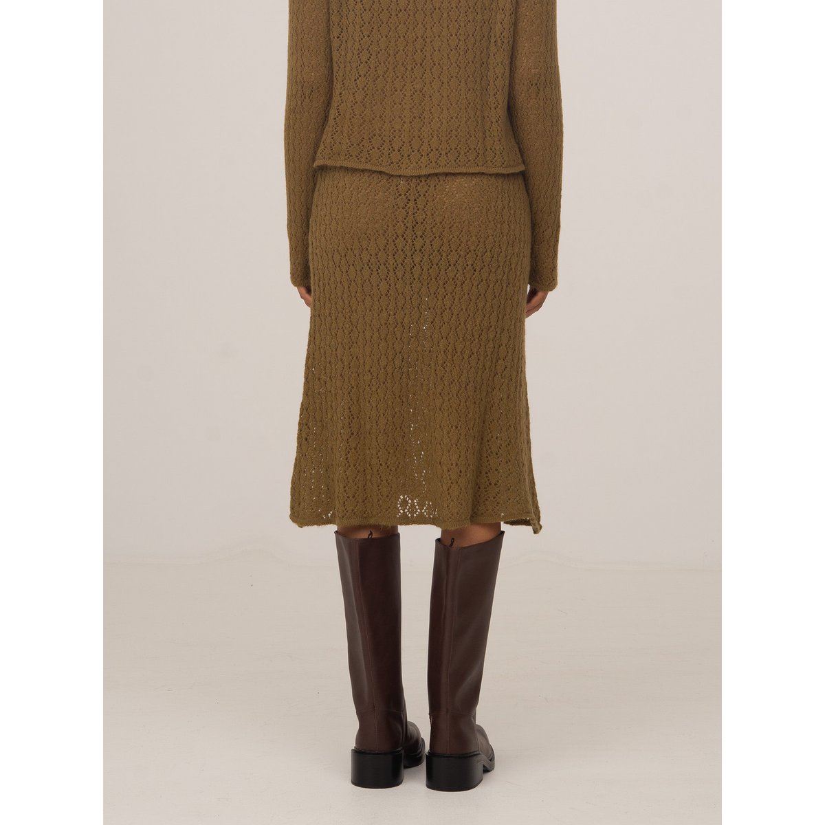 Falda midi de punto verde Exile