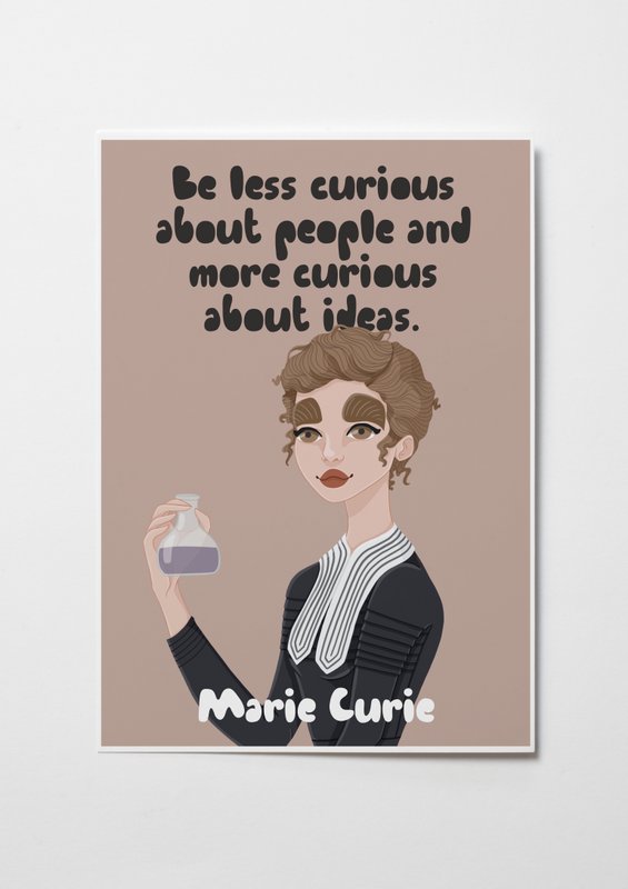 Marie Curie - Grafika na ścianę (A4)