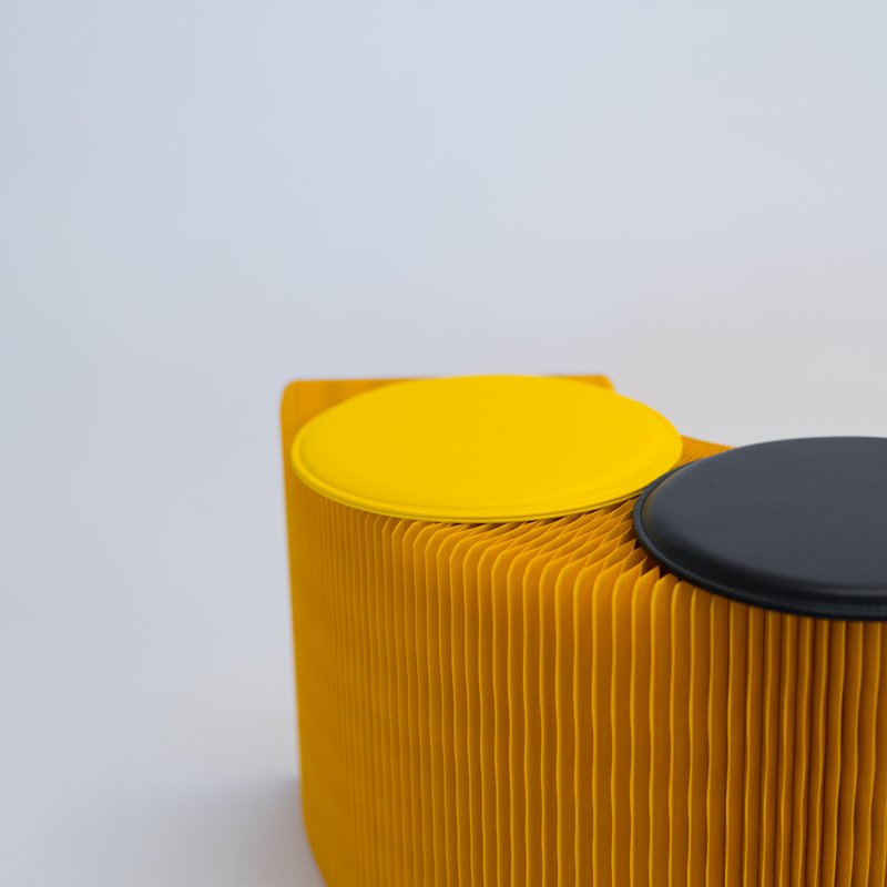 Foldbar papirbænk - gul