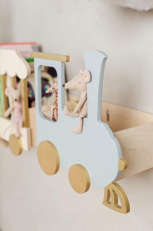 Train shelf „Express to Fantasy” natural version- 4 elements