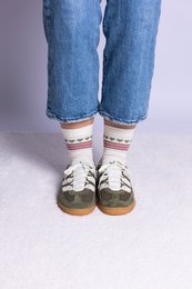 Glitzersocken mit Herzchenkette - matcha rose
