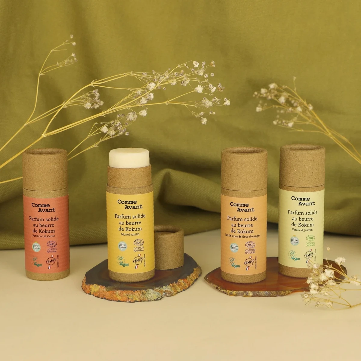 Solid perfume sweetened with kokum butter