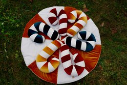 Kerstpatchworkkussen "Red Lollipop", het beste cadeau voor feestdagen