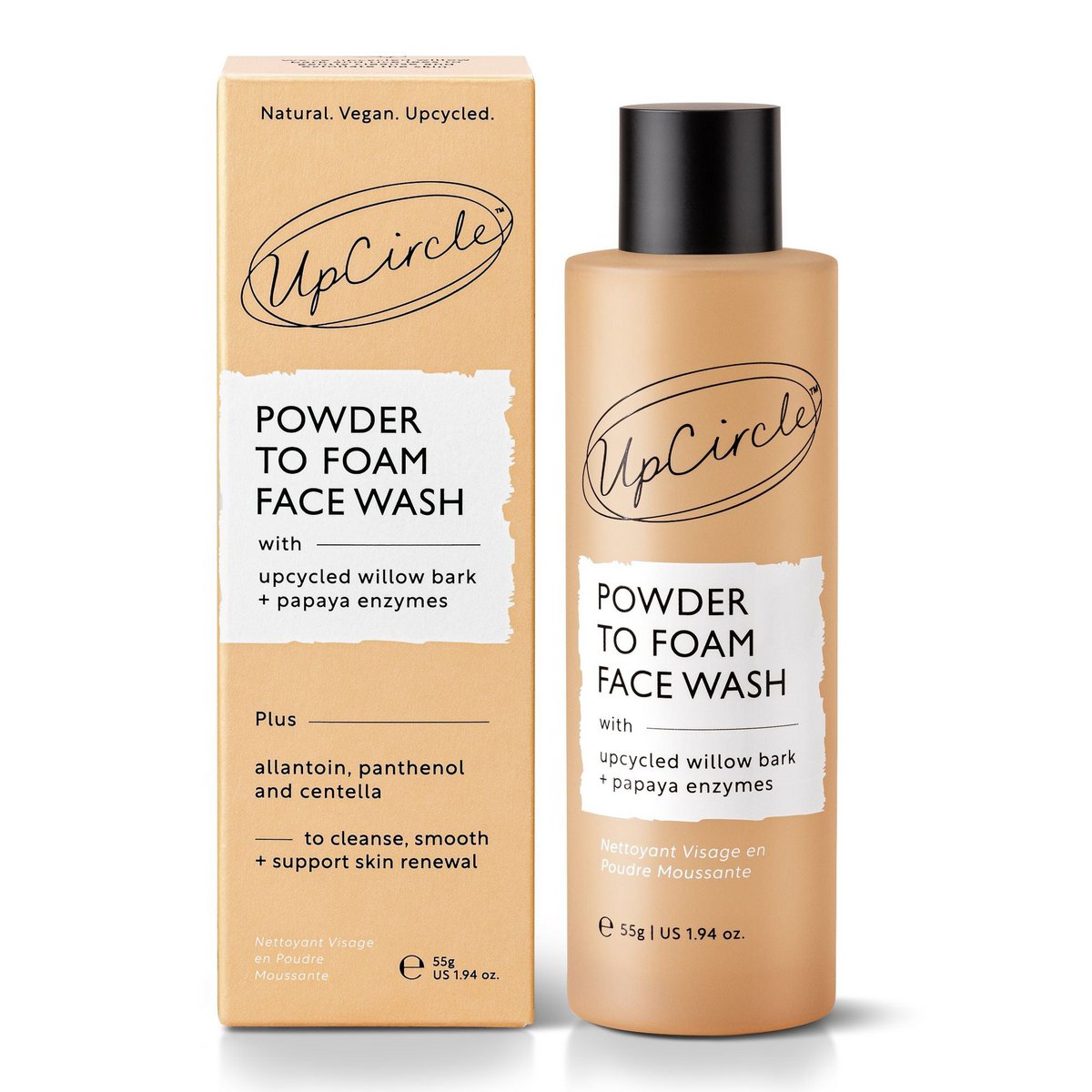 Enzimas de papaya y corteza de sauce recicladas para jabón facial en polvo a espuma
