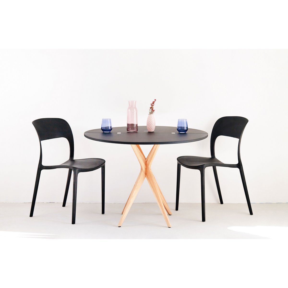 Halve maan uitschuifbare tafel Jubi diverse kleuren verkrijgbaar