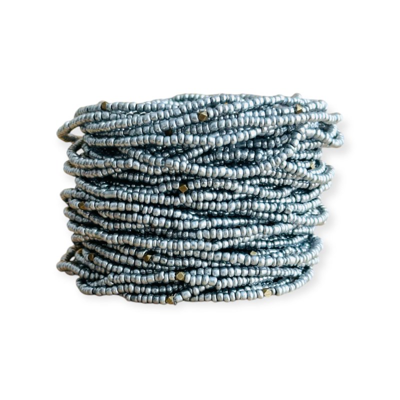 Masai Beaded Bracelet Silver