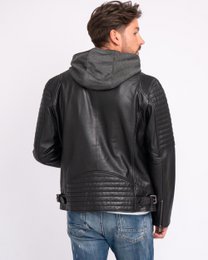 Jasper │ Veste à sweat à capuche en cuir masculin
