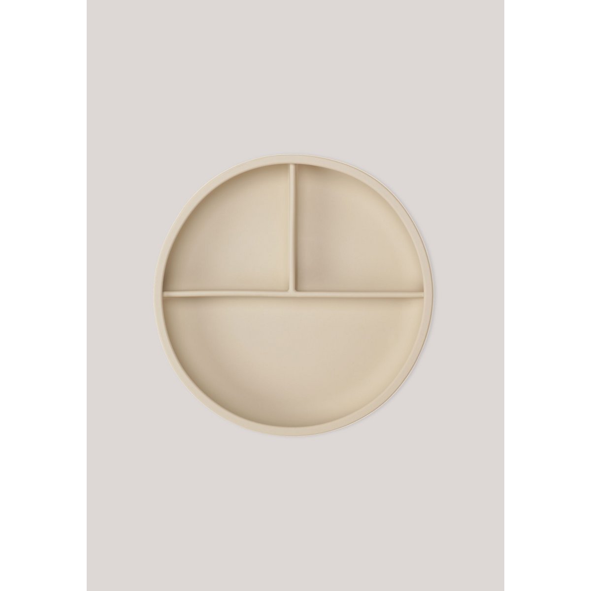 Silicone Divided Suction Plate - Oyster Beige