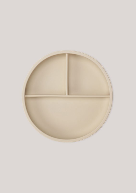 Piastra a ventosa divisa in silicone - Beige ostrica