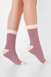 Organic striped socks - socks with red and blue stripes