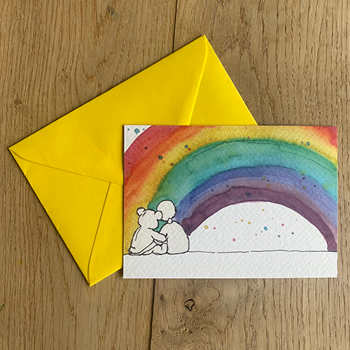 Grußkarte Beobachten Sie den Regenbogen