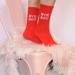 3-pakke %23StatementSocks BAD GIRLS CLUB "Message on Socks" Sokker i hvid, pink og rød gavesæt