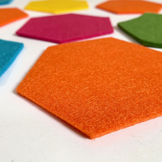 Felt Coasters - Hexagon - set of 4
