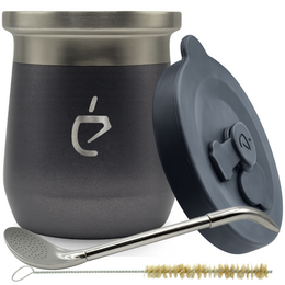 Yerba Mate Set Termolid DualFlow PRO – Gris cendré | Un Mate®