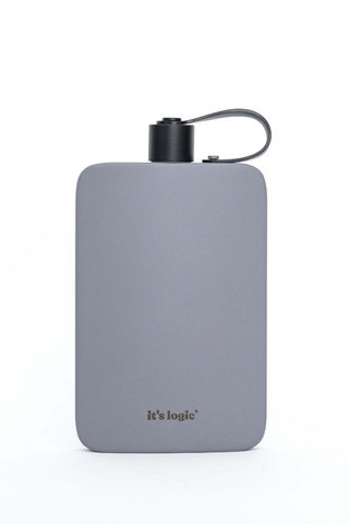 Water bottle stainless steel grey - 500ml - flat