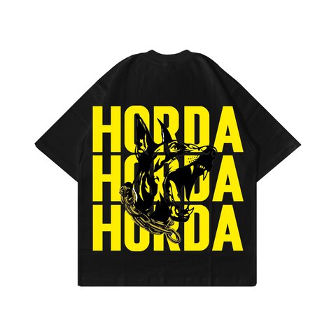 T-shirt Nera 100% Cotone Boxy Fit Horda X3