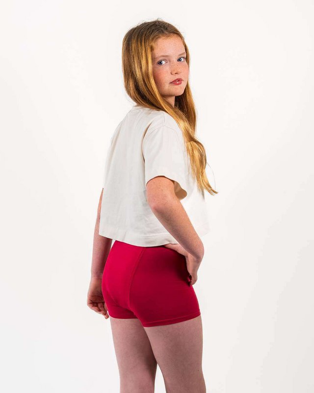 Menstruationsbukser drengekorte piger – super absorption (rubin)